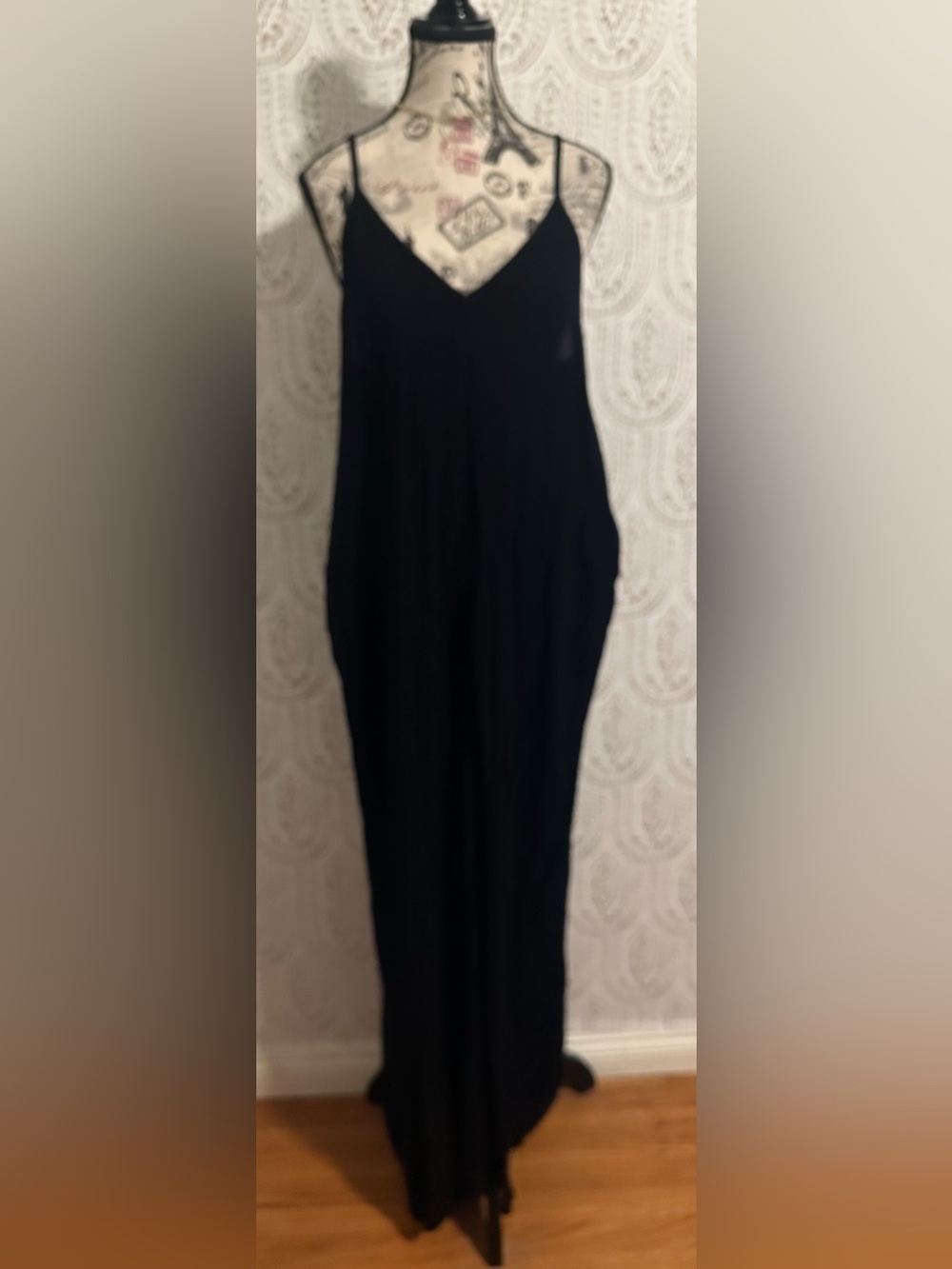 Lovestitch Black V-Neck Spaghetti Strap Jumpsuit M/L